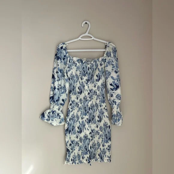 Blue and white floral dress 👗 size M - Picture 4 of 8